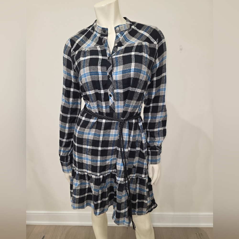 ICHI Flannel Plaid Shirt Dress XS - Picture 3 of 15